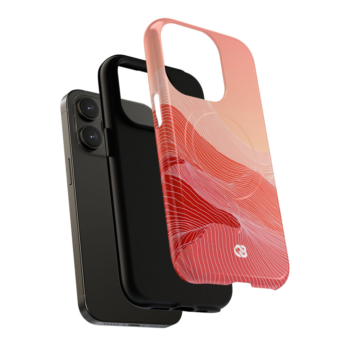 Coral Ridge Contours · Tough 2.0 Magnetic Phone Case for iPhone · Red