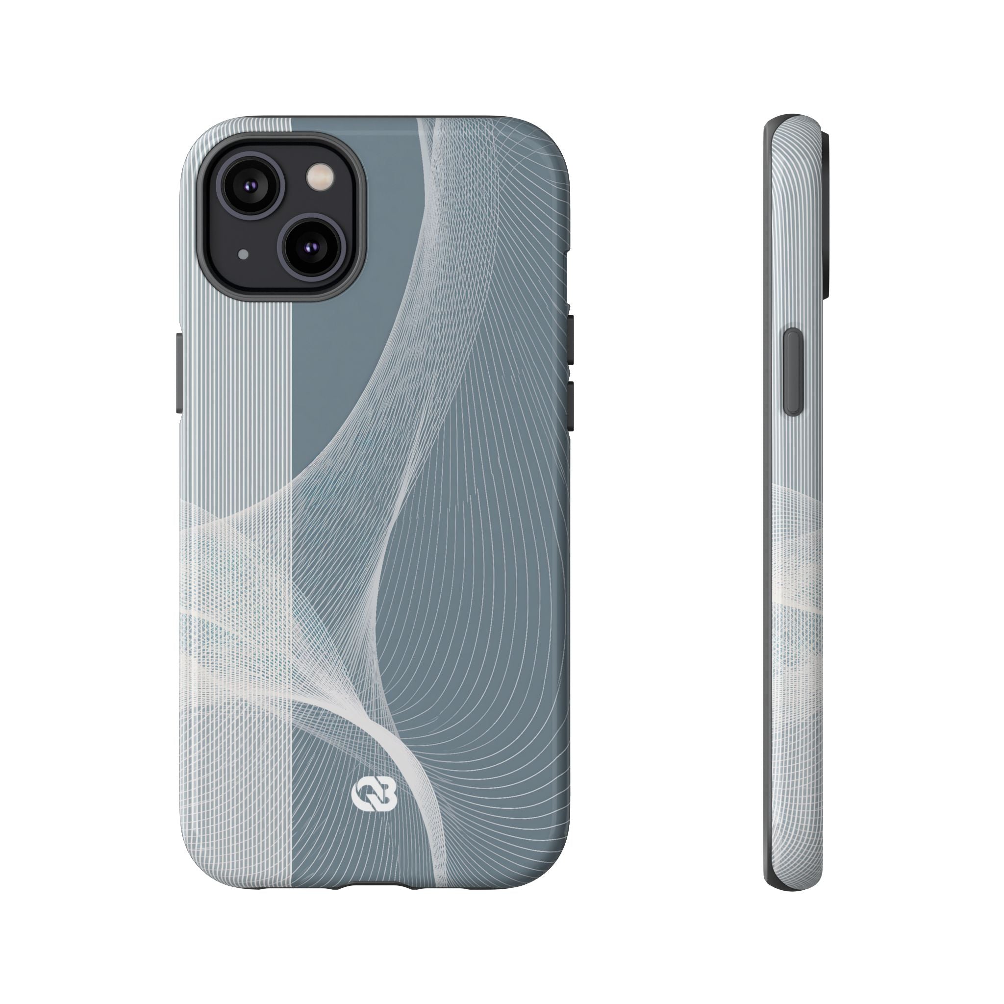 Grey Tough Phone Case for iPhone - Slate Mesh Horizon