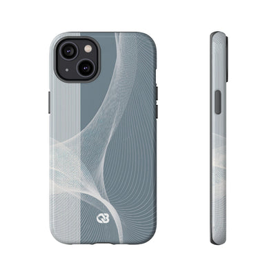 Grey Tough Phone Case for iPhone - Slate Mesh Horizon