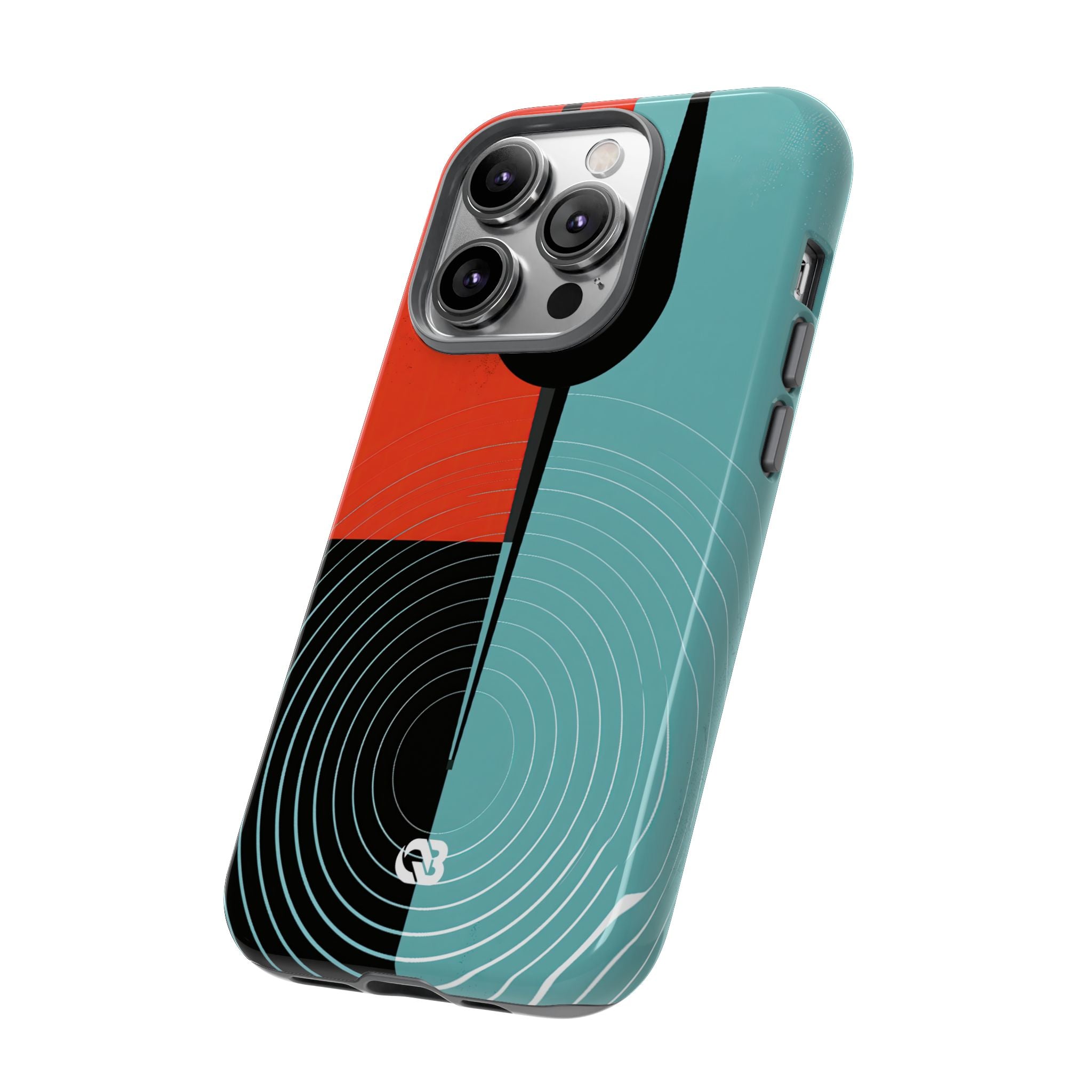 Teal Tough Phone Case for iPhone - Sonic Static Split