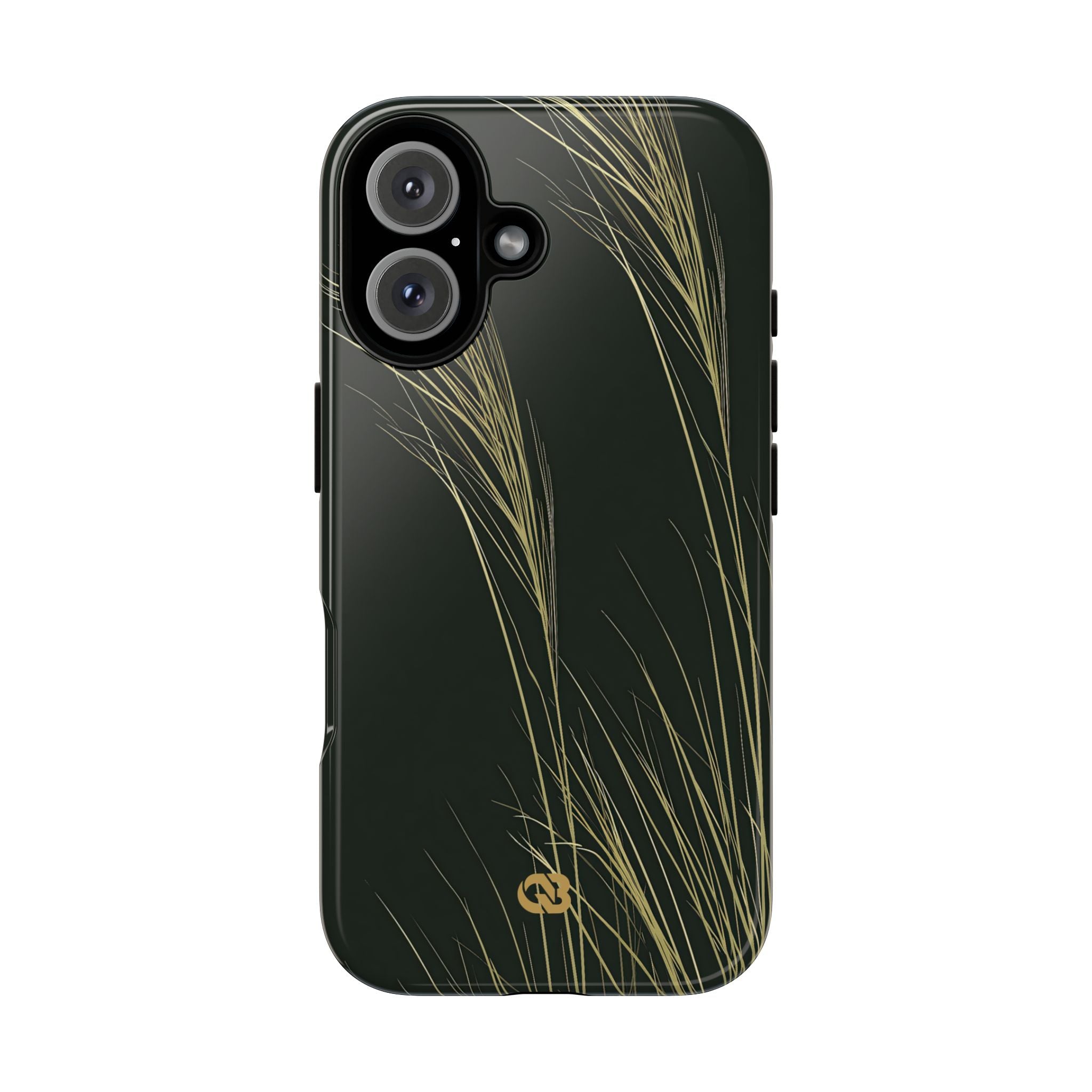 Green Tough Phone Case for iPhone - Midnight Gilded Grass