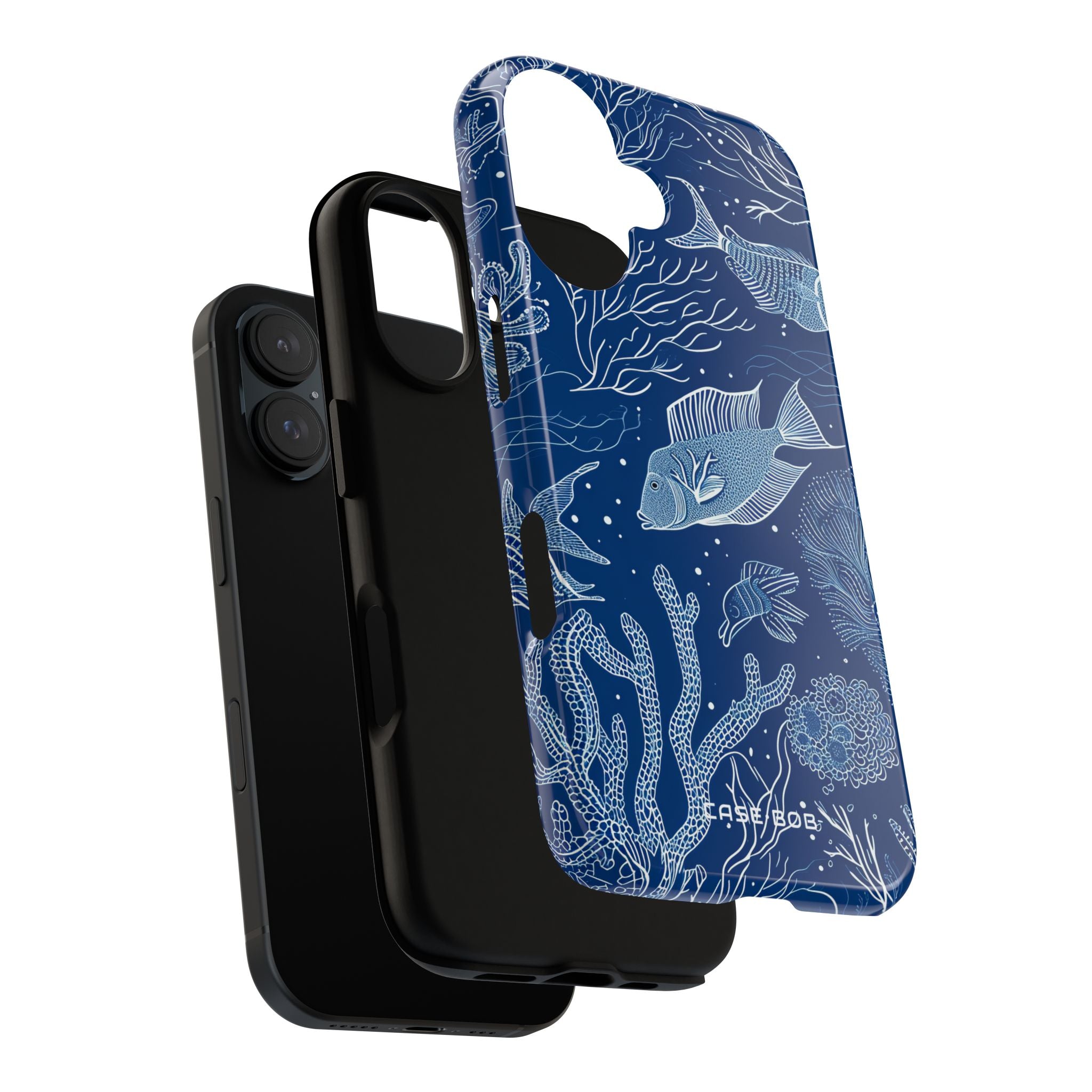 Navy Scale Reef iPhone 16 Case - Tough