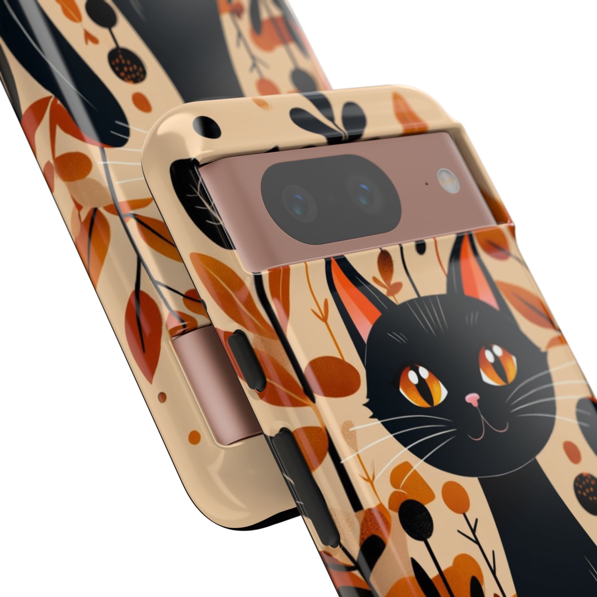 Black Cat Glow Google Pixel 8 Case - Tough