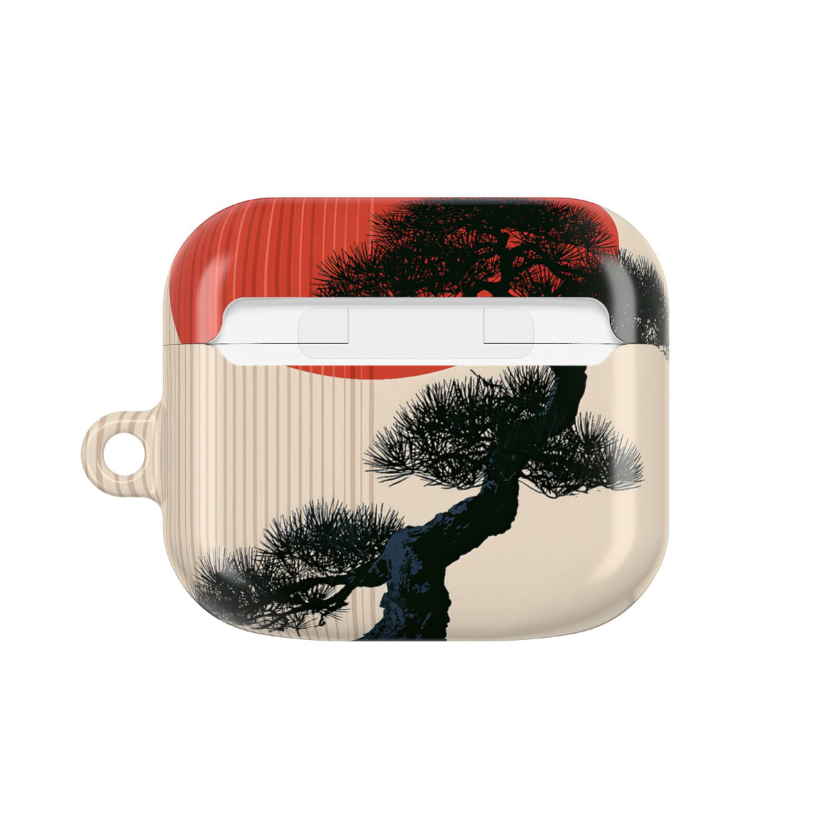 Crimson Sun Bonsai · Hard Case for AirPods & AirPods Pro · Beige