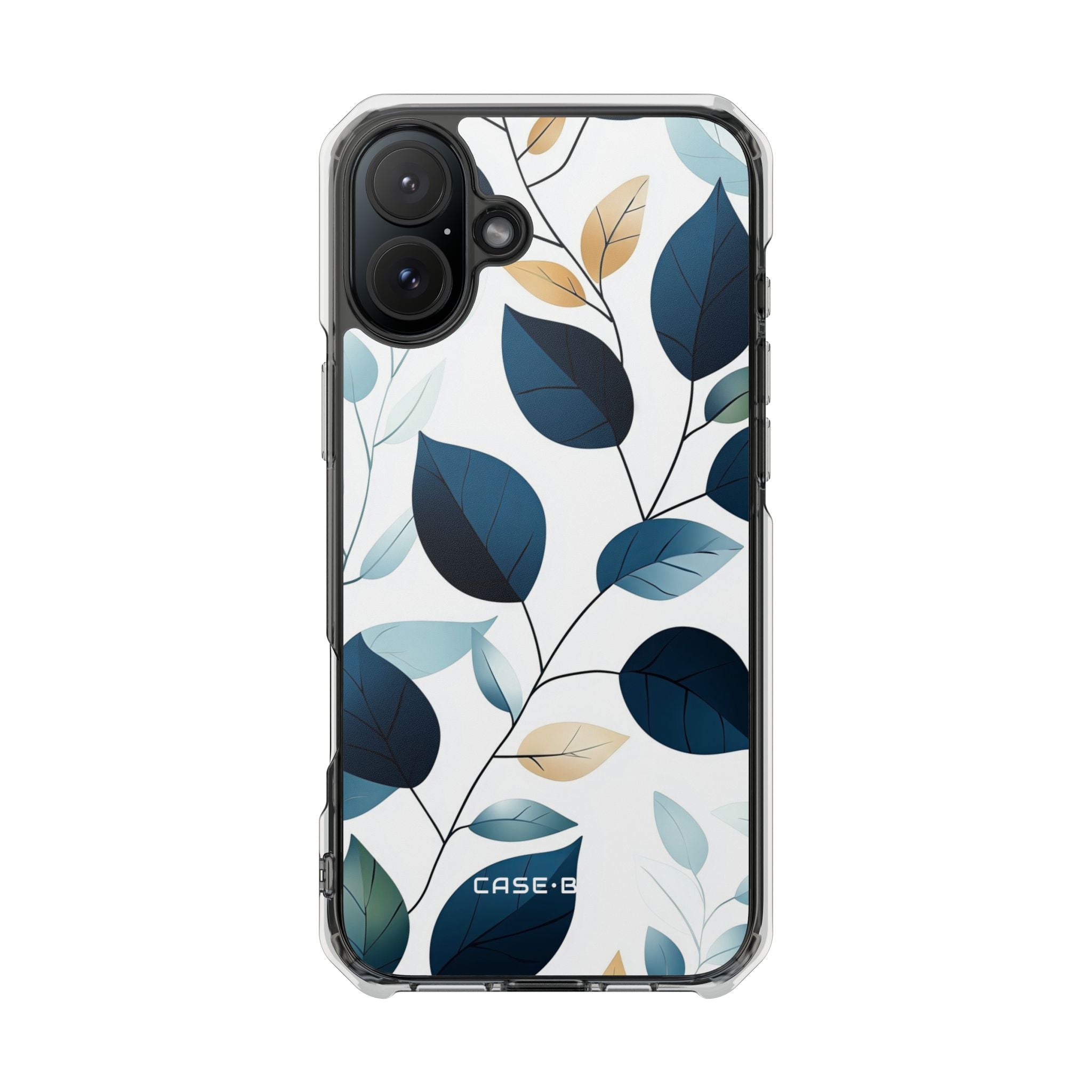 Navy Leaf Veins iPhone 16 Plus Case - Impact