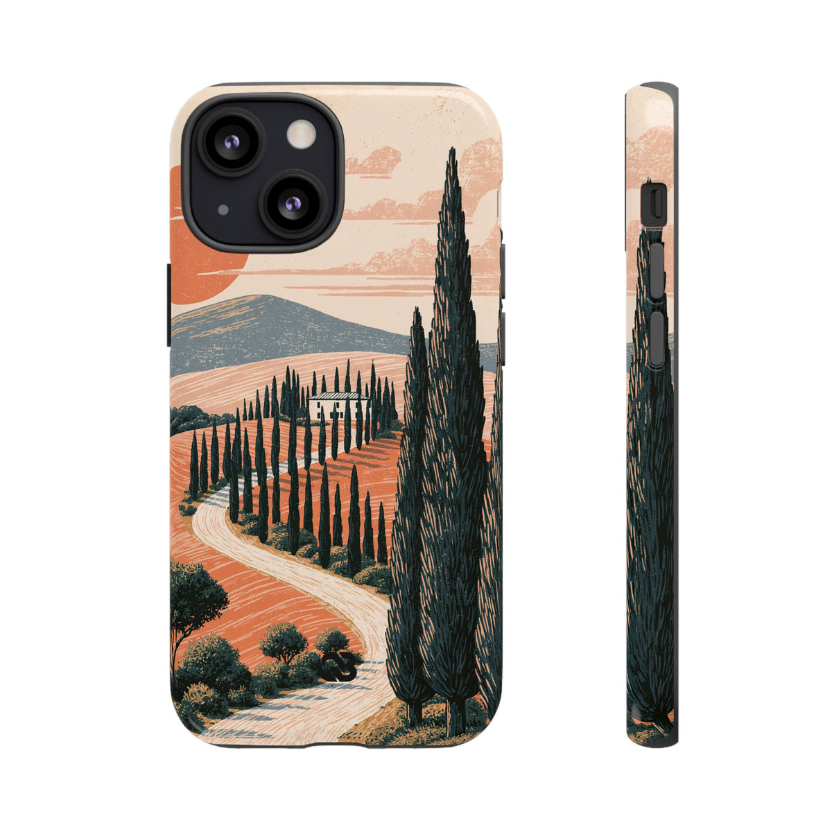 Tuscan Cypress Horizon · Tough Phone Case for iPhone · Orange
