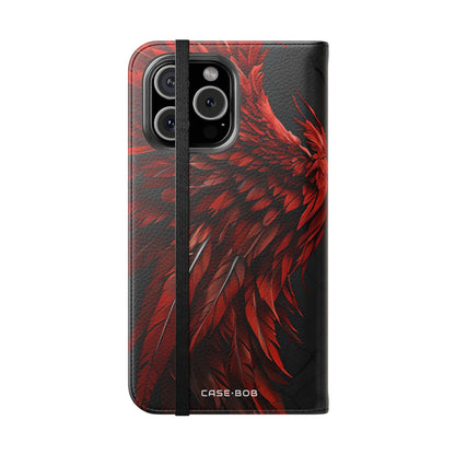Crimson Silver Wings - iPhone 16 Max Case - Wallet