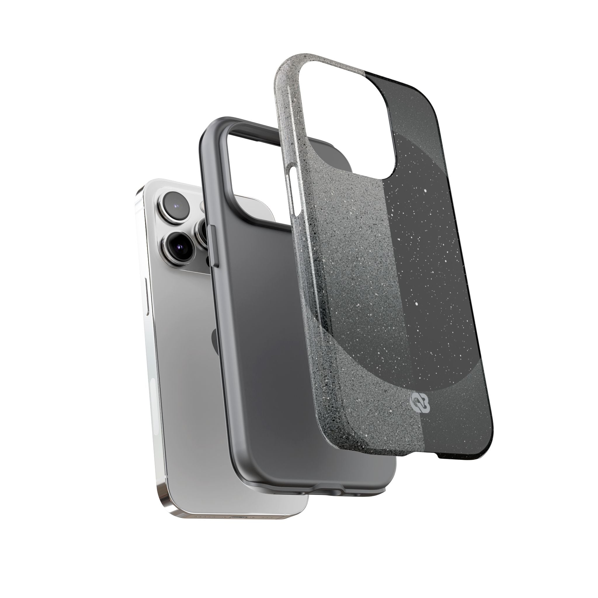 Black Tough Phone Case for iPhone - Lunar Static Orbit
