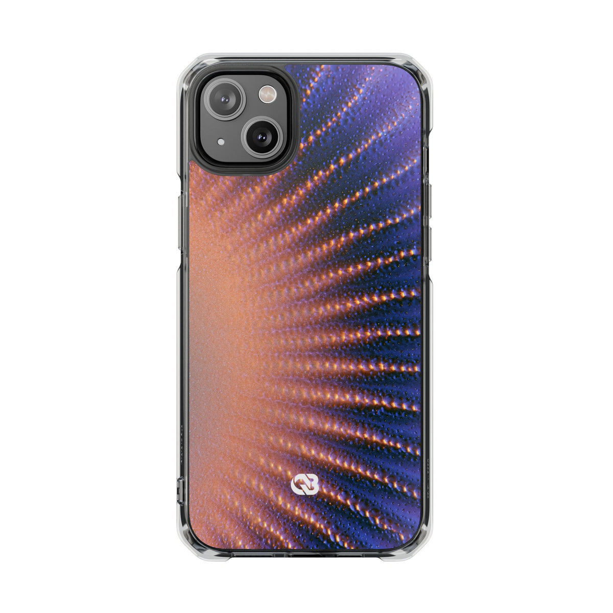 Luminous Aura Burst · Clear Impact Magnetic Phone Case for iPhone · Blue