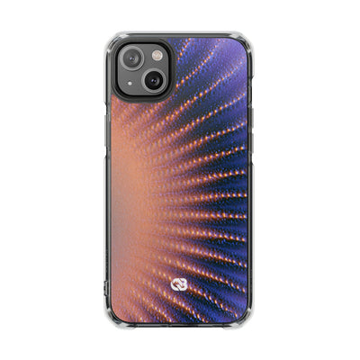 Luminous Aura Burst · Clear Impact Magnetic Phone Case for iPhone · Blue