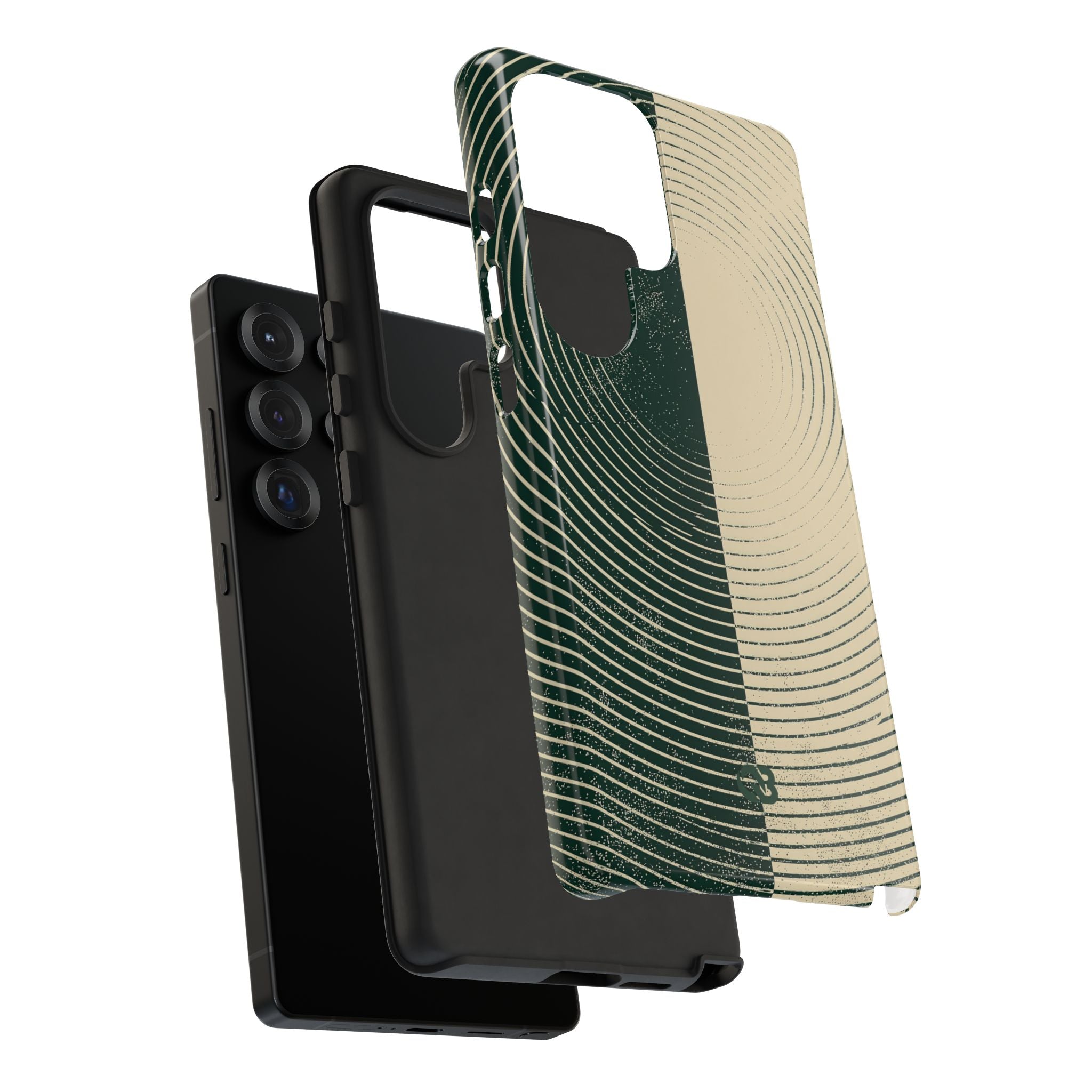 Green Tough Phone Case for Samsung - Evergreen Split Grain