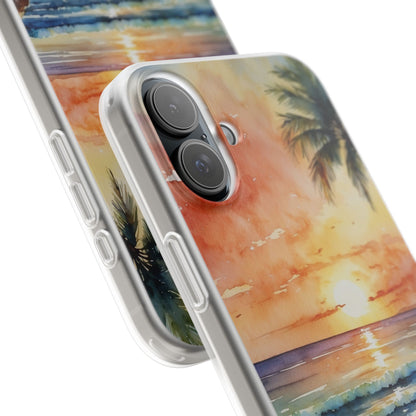 Sunset Palm iPhone 16 Plus Case - Soft