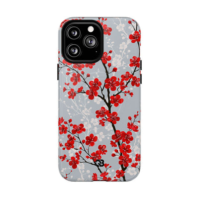 Scarlet Plum Blossom · Tough 2.0 Magnetic Phone Case for iPhone · Red