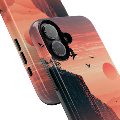 Orange Tough Phone Case for iPhone - Crimson Ridge Flight
