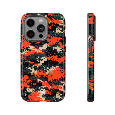 Signal Pixel Camo · Tough Phone Case for iPhone · Orange
