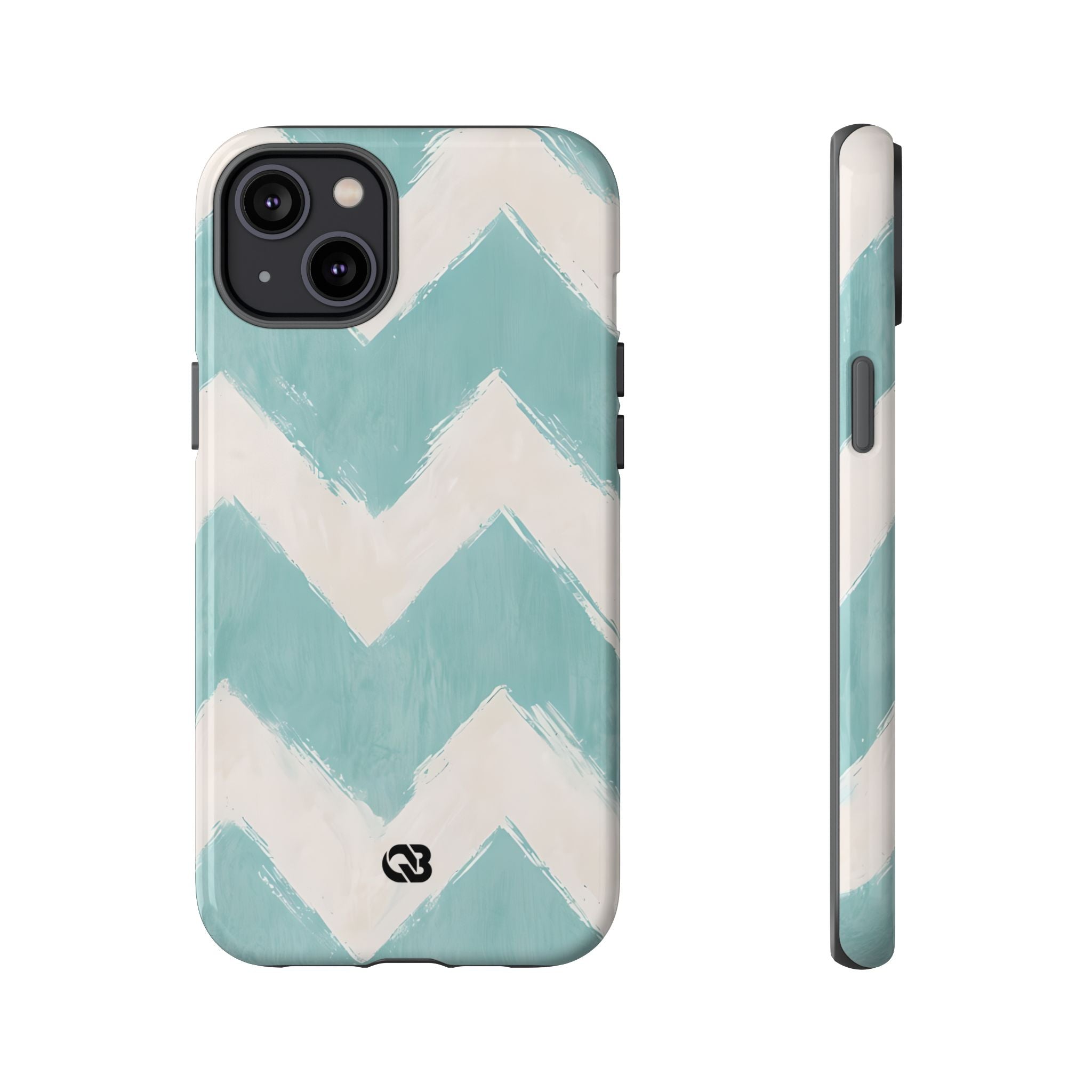 Teal Painted Chevron · Tough Phone Case for iPhone