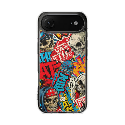 Skate Skull Riot · Clear Impact Magnetic Phone Case for iPhone · Red