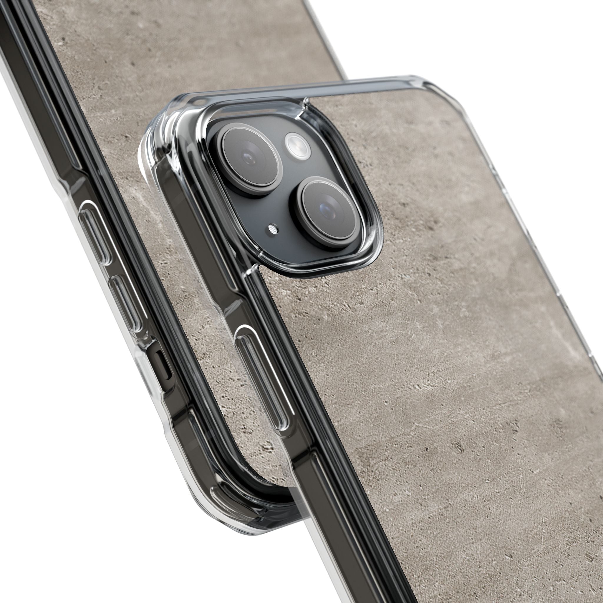Grey Impact MagSafe Phone Case for iPhone - Brutalist Stone Grit