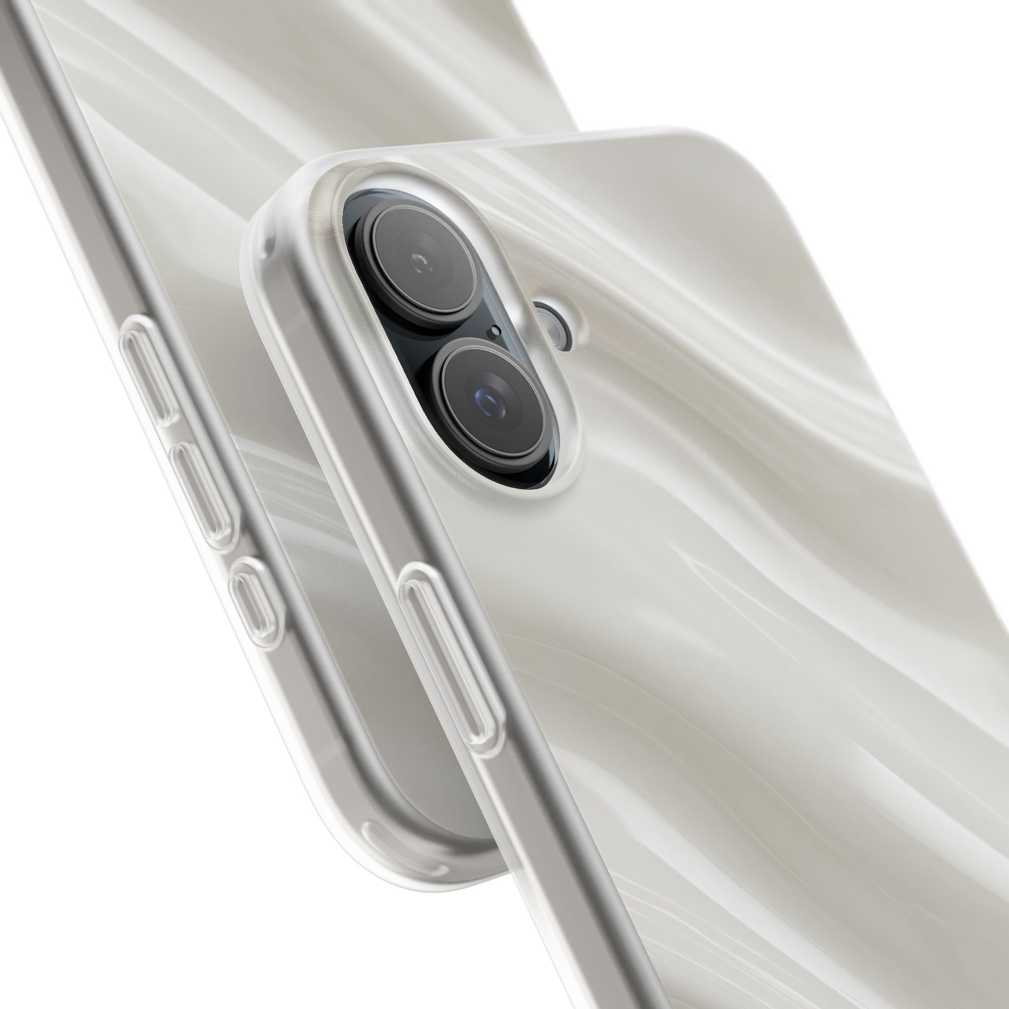 White Lite Phone Case for iPhone - Polished Ivory Wave