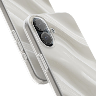White Lite Phone Case for iPhone - Polished Ivory Wave