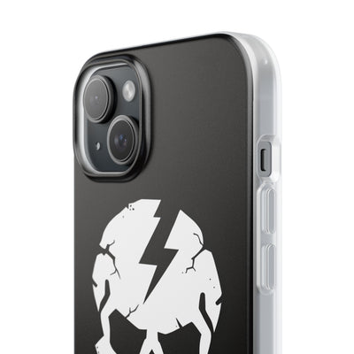 Shattered Bolt Skull · Soft Phone Case for iPhone