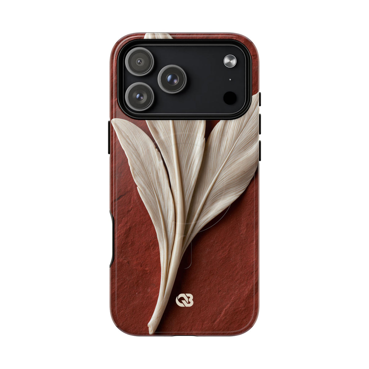 Carved Ivory Plume · Tough 2.0 Magnetic Phone Case for iPhone · Red