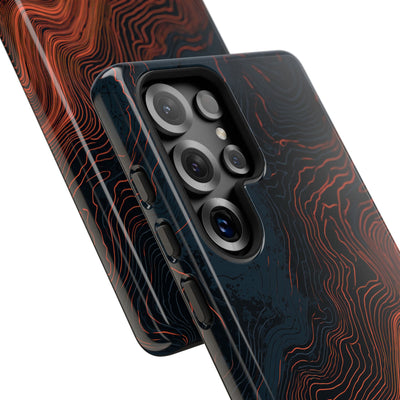 Black Tough Phone Case for Samsung - Volcanic Basalt Map