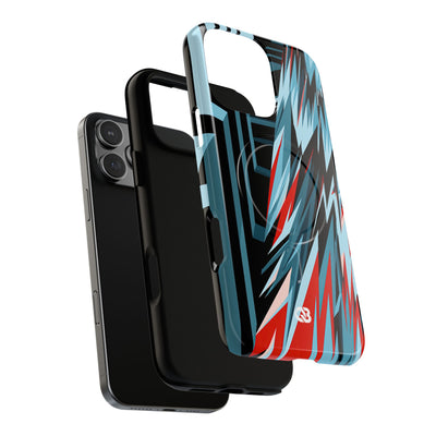 Blue Tough 2.0 Magsafe Phone Case for iPhone - Glitch Peak Cyan