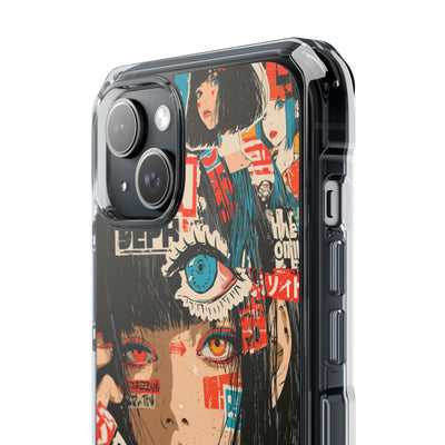 Shibuya Street Collage · Clear Impact Magnetic Phone Case for iPhone · Red