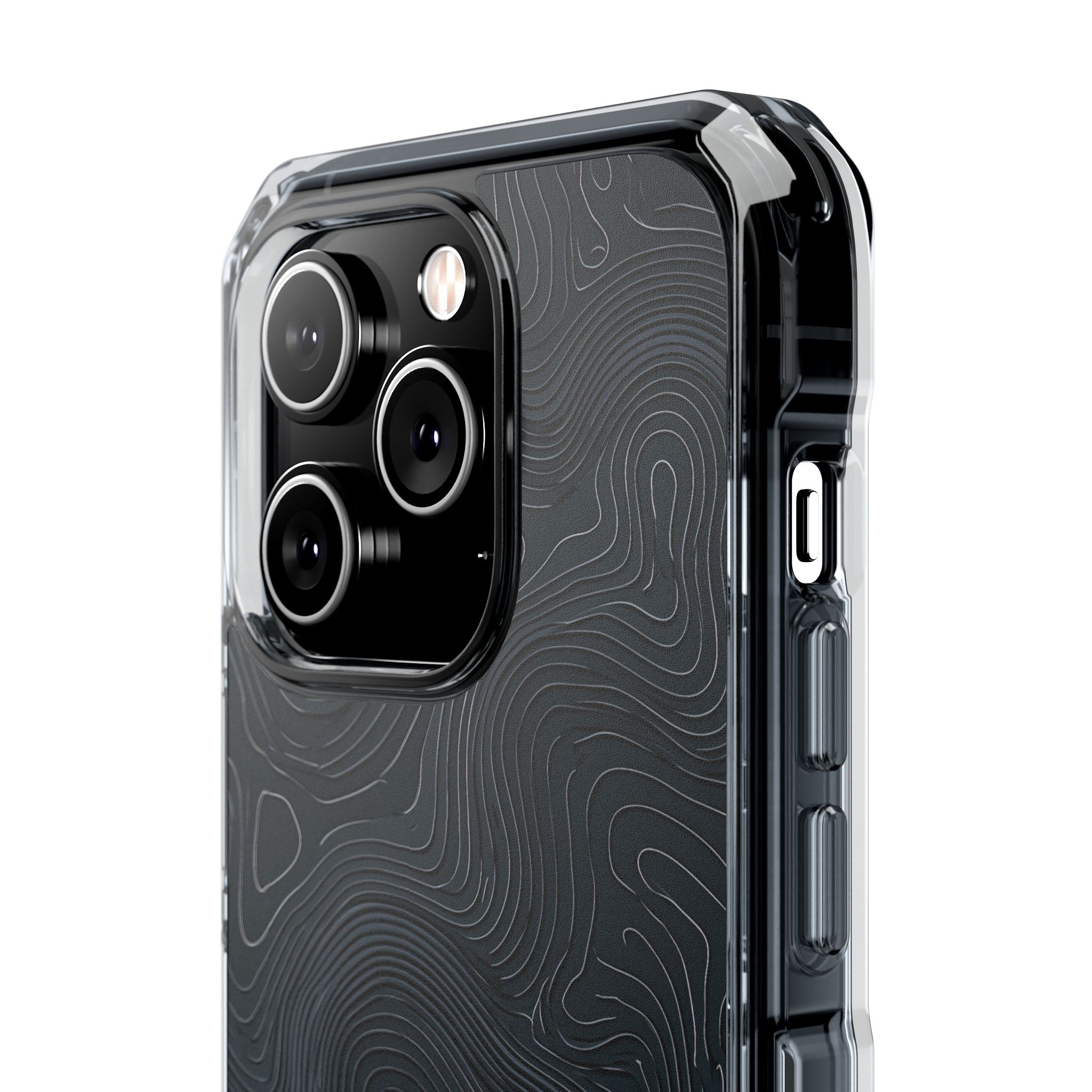 Black Impact MagSafe Phone Case for iPhone - Obsidian Ridge Topo