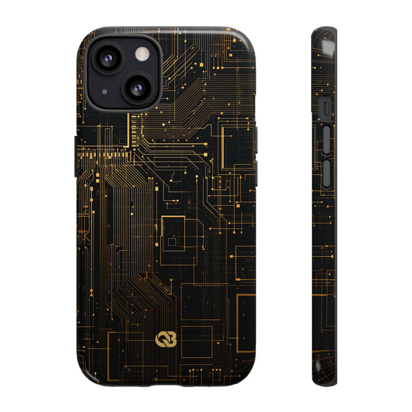 Silicon Circuit Trace · Tough Phone Case for iPhone · Black