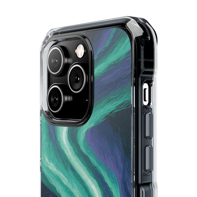 Arctic Aurora Bear · Clear Impact Magnetic Phone Case for iPhone · Teal