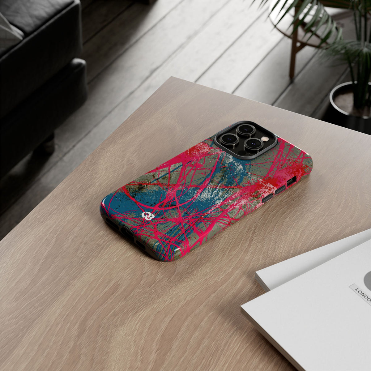 Neon Static Drip · Tough Phone Case for iPhone · Pink