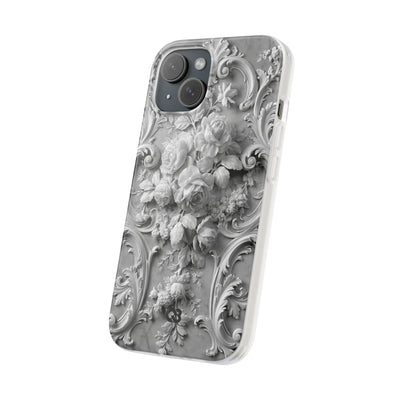Rococo Marble Rose · Lite Phone Case for iPhone ·  White