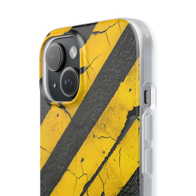 Cracked Hazard Stripes · Soft Phone Case for iPhone