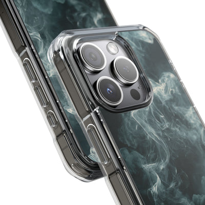 Luminescent Vapor Drift · Clear Impact Magnetic Phone Case for iPhone · Teal