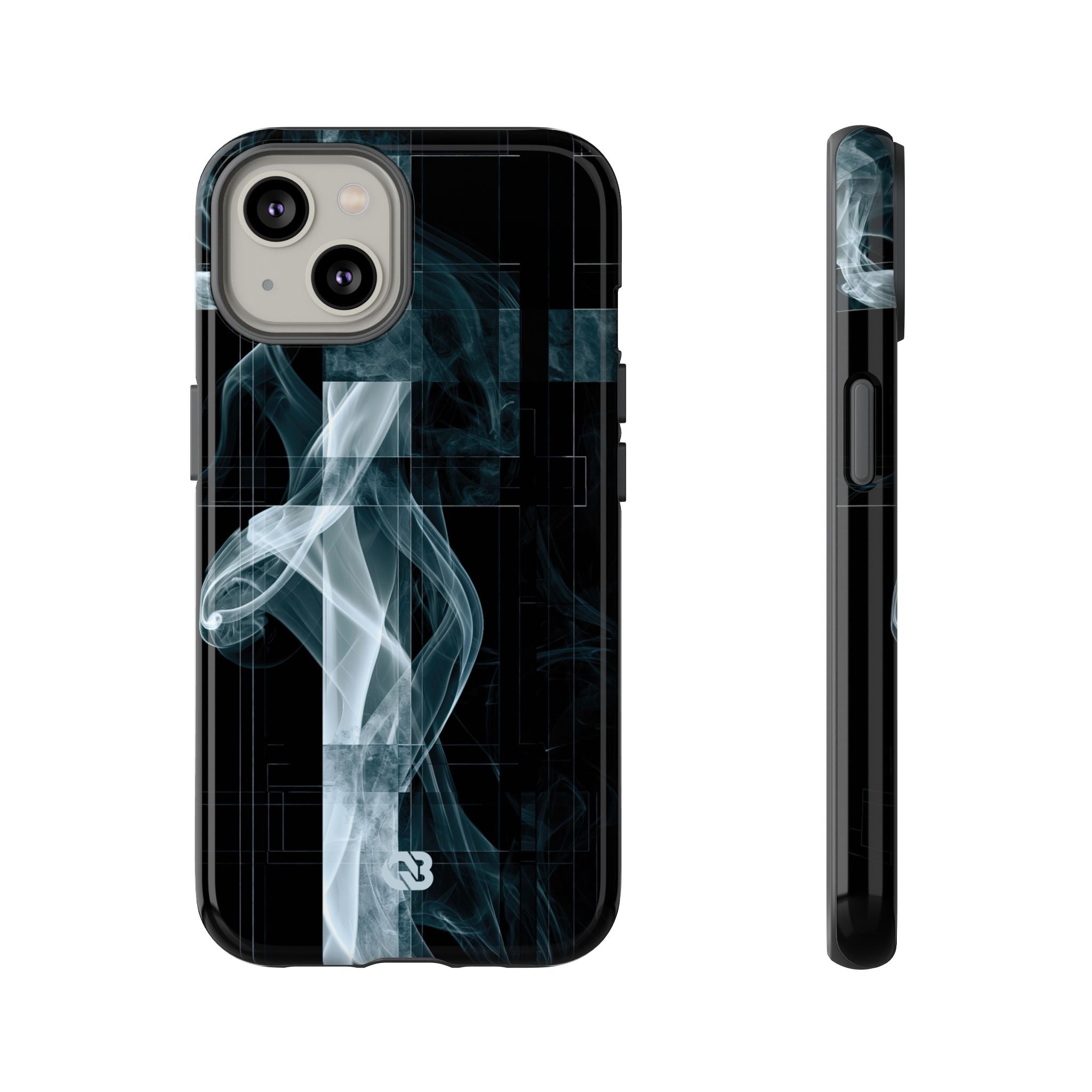 Black Tough Phone Case for iPhone - Arctic Vapor Grid