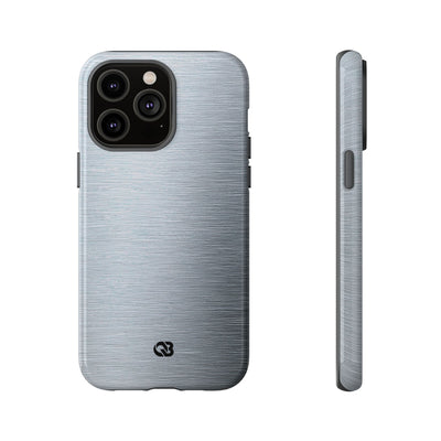 Silver Tough Phone Case for iPhone - Satin Chrome Grain