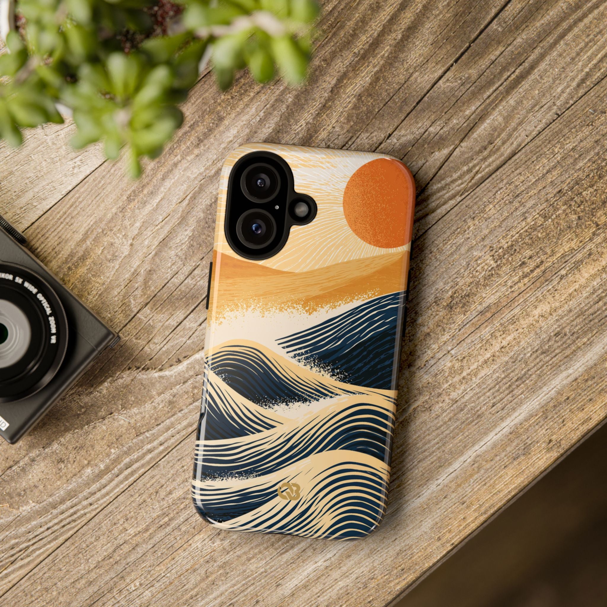 Blue Tough Phone Case for iPhone - Kyoto Cresting Tide