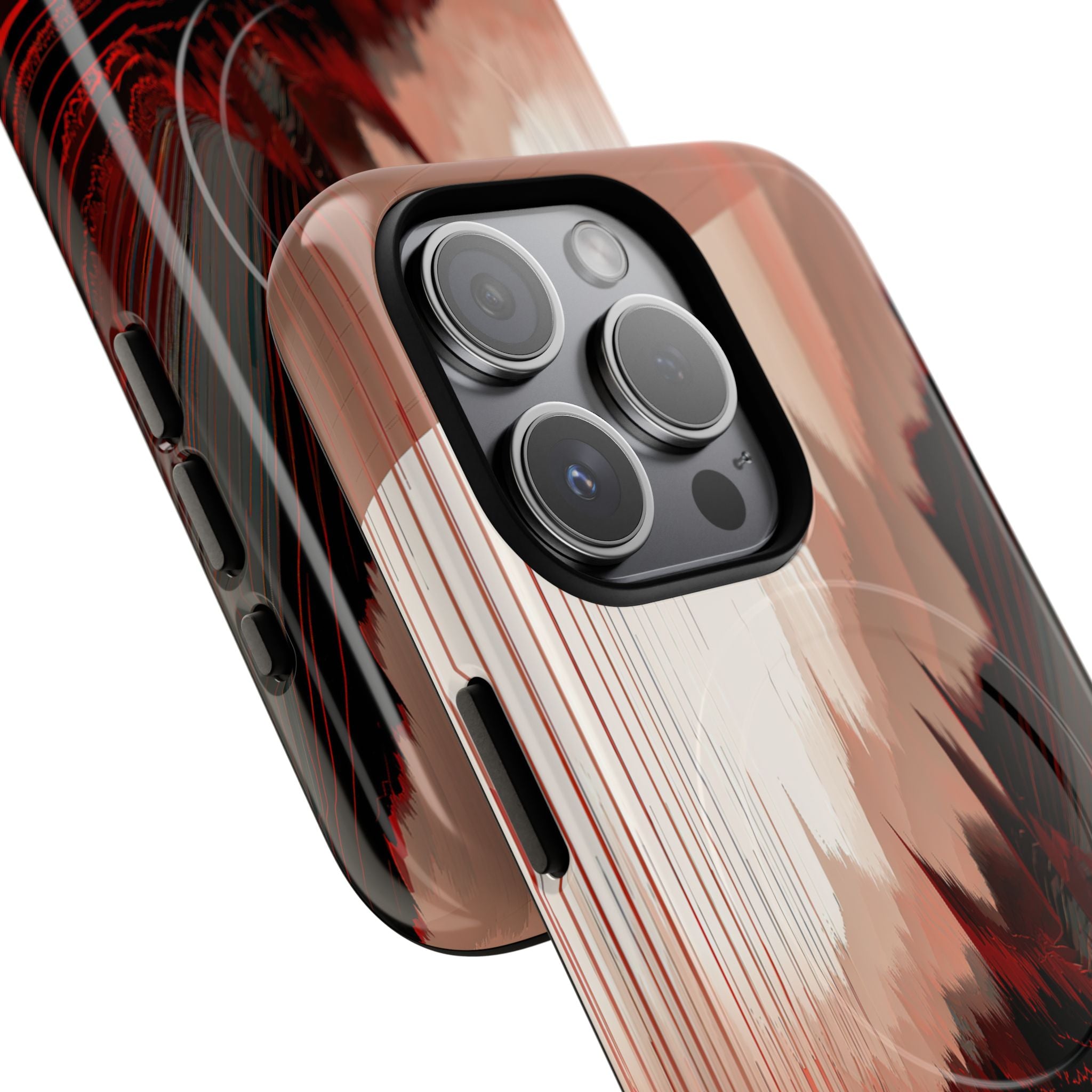 Red Tough 2.0 Magsafe Phone Case for iPhone - Crimson Pulse Horizon