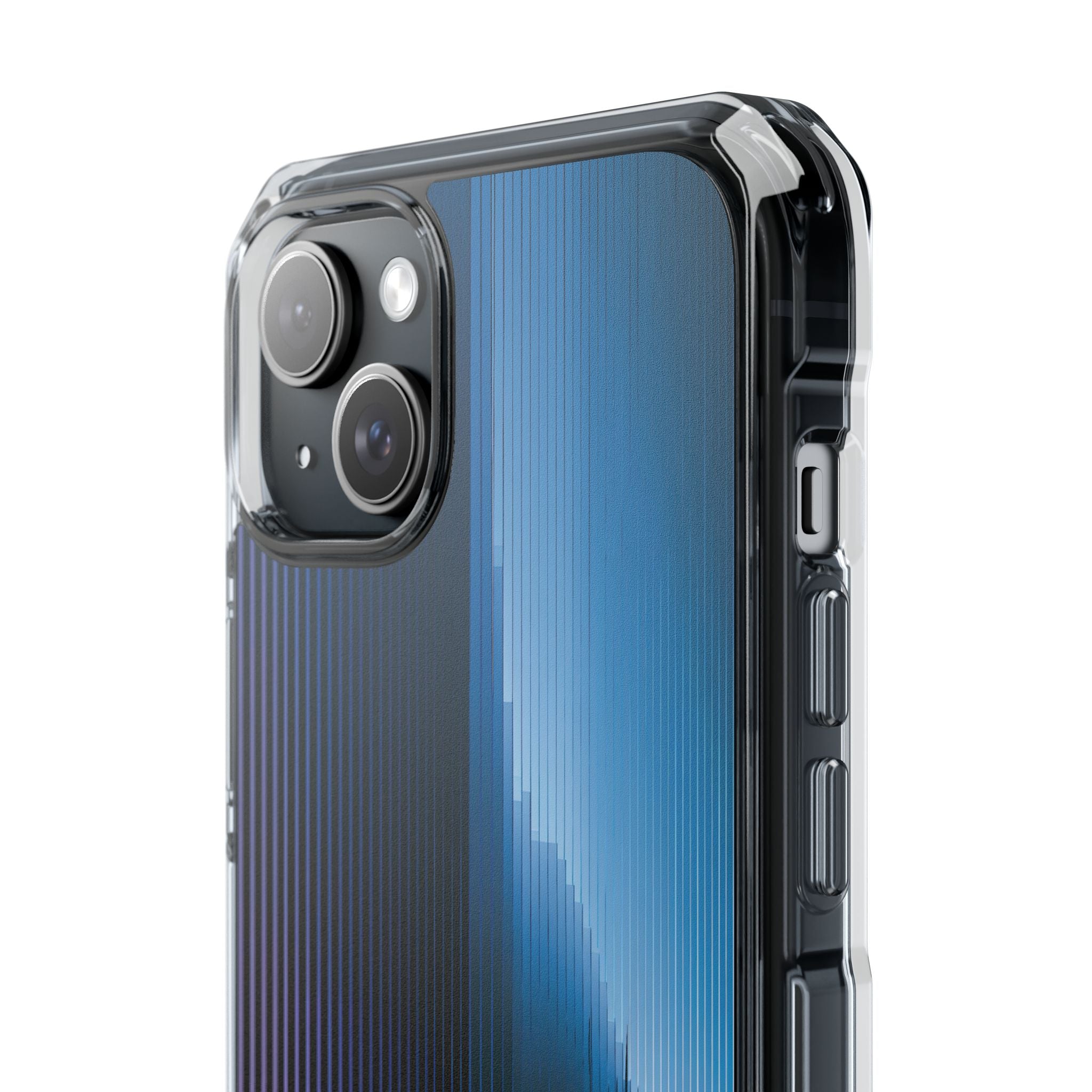 Blue Impact MagSafe Phone Case for iPhone - Indigo Distortion Wave