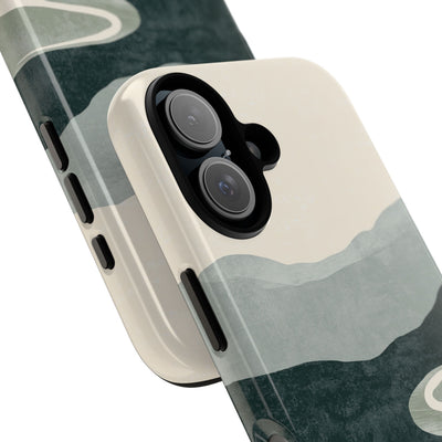Green Tough Phone Case for iPhone - Misty Sage Valley