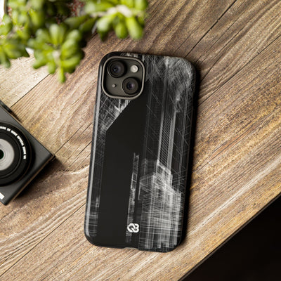 Black Tough Phone Case for iPhone - Ghost Urban Wireframe