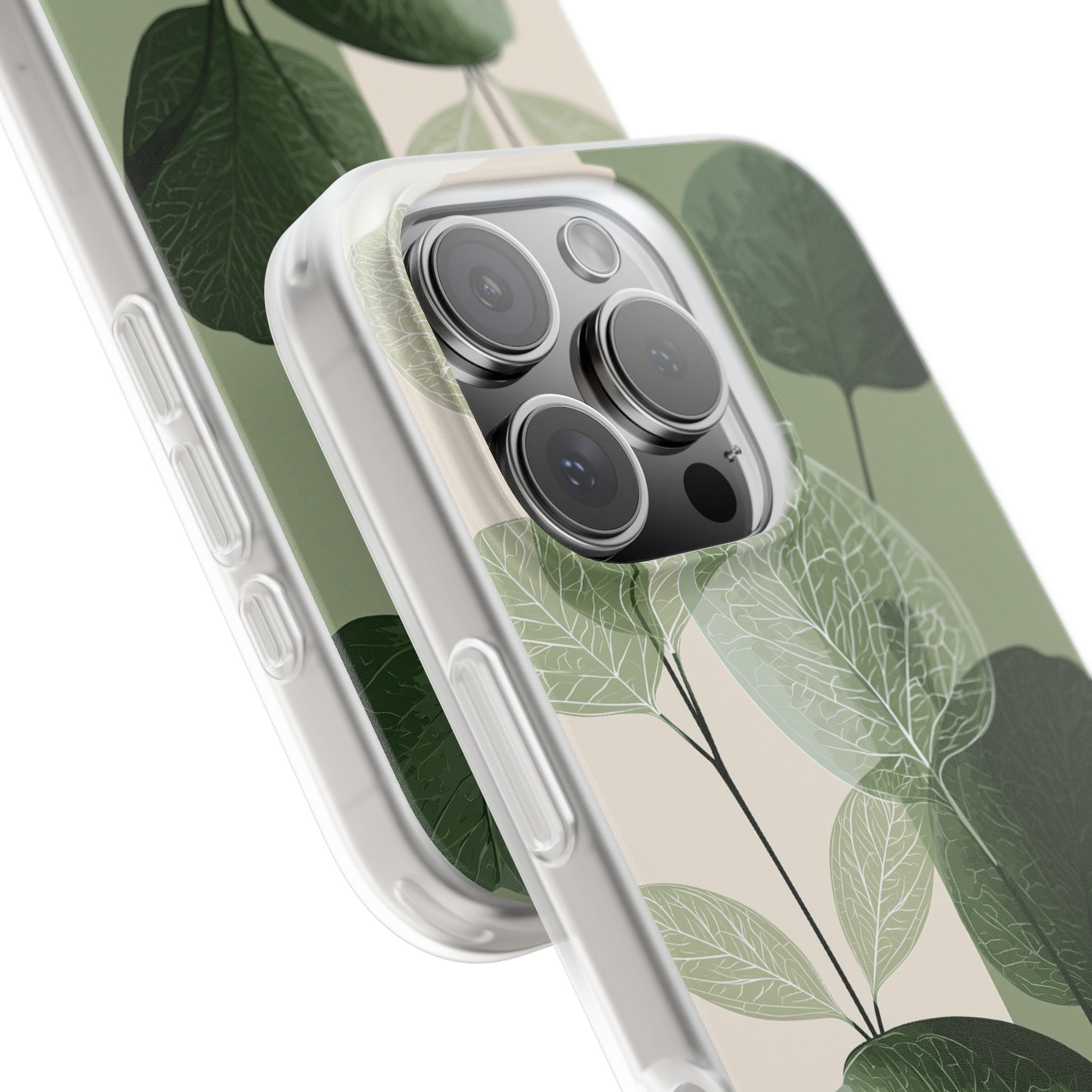 Green Lite Phone Case for iPhone - Sage Leaf Skeletals
