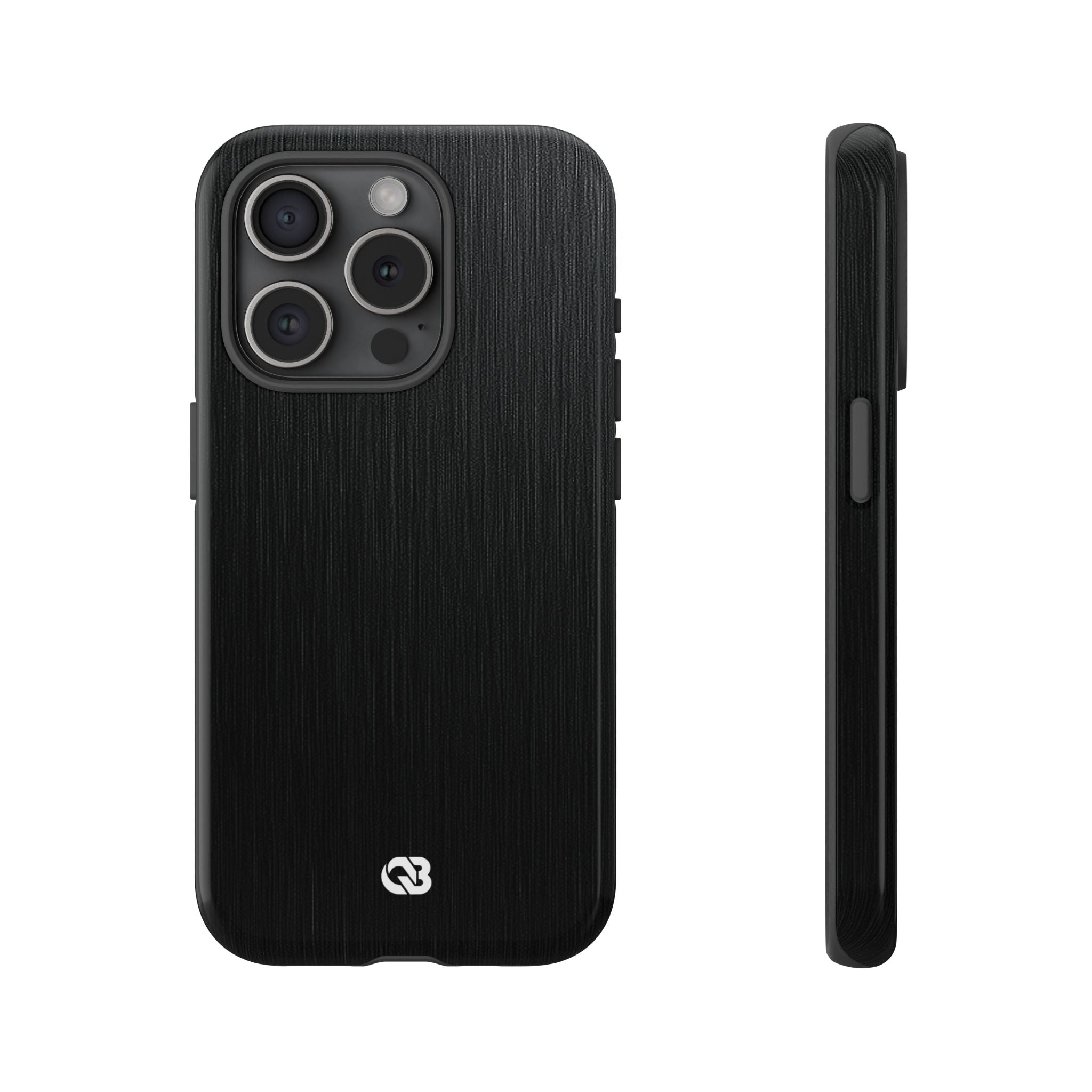 Black Tough Phone Case for iPhone - Brushed Obsidian Slate