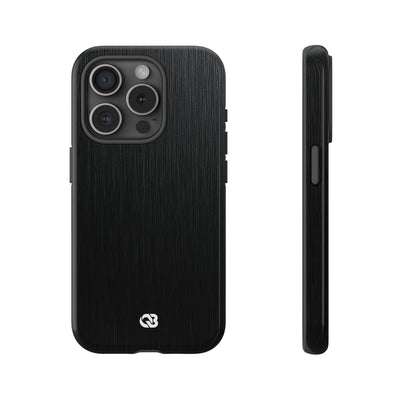 Black Tough Phone Case for iPhone - Brushed Obsidian Slate