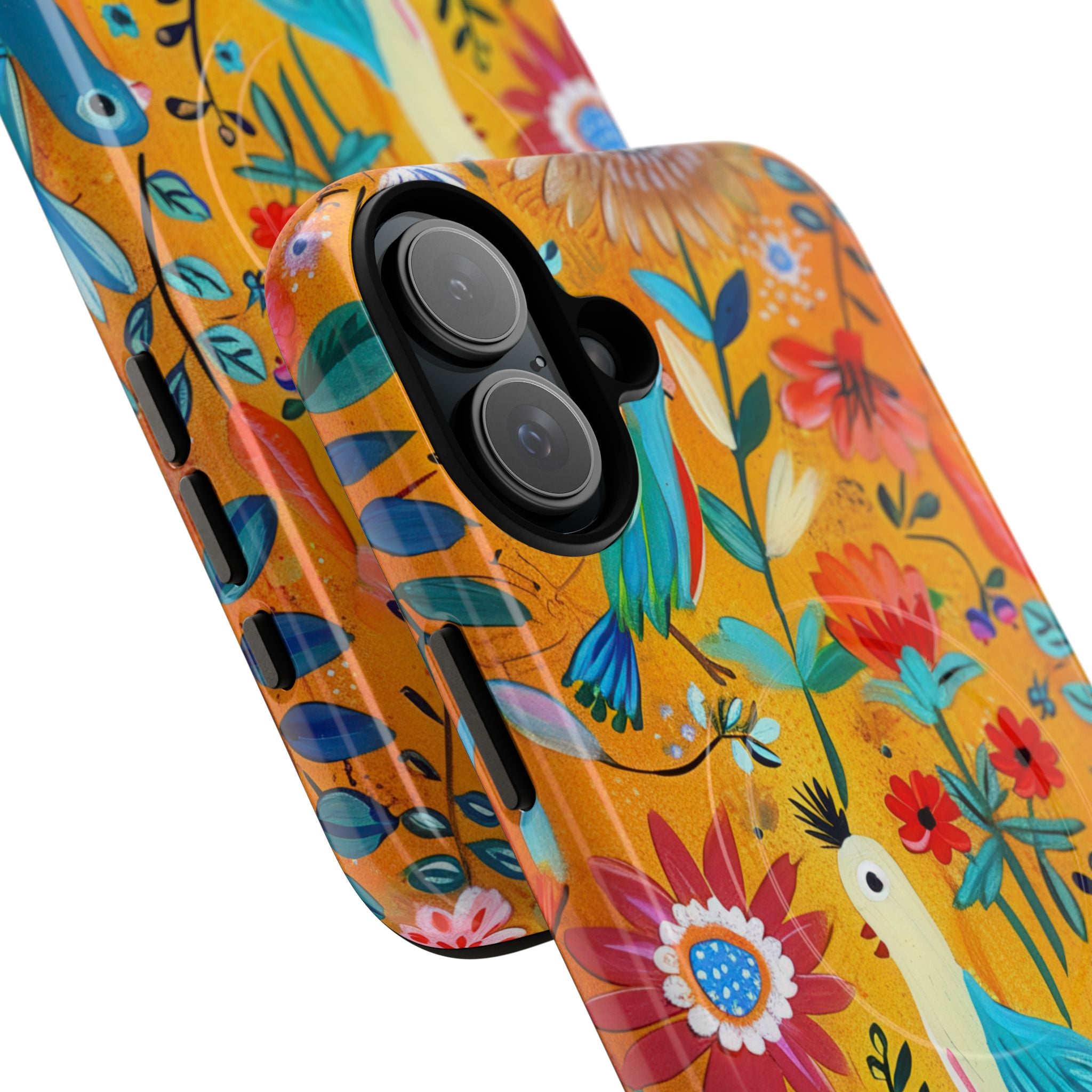 Colorful Birds Bloom iPhone 16 Plus Skal - Tough+