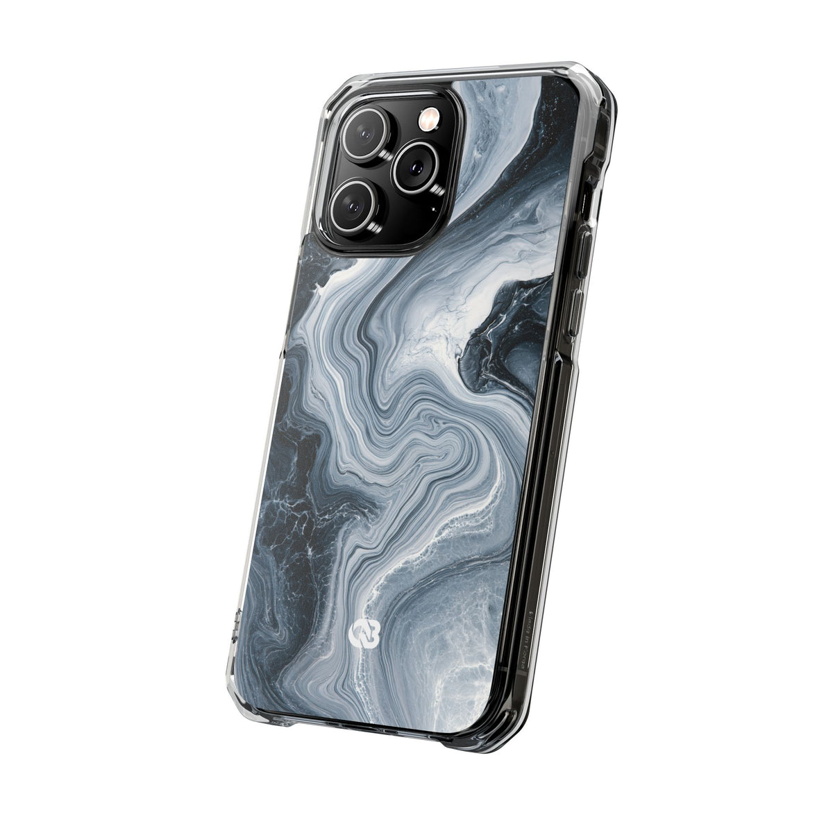 Suminagashi Ink Flow · Clear Impact Magnetic Phone Case for iPhone · Grey