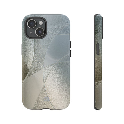 Silver Tough Phone Case for iPhone - Frosted Silver Mosaic
