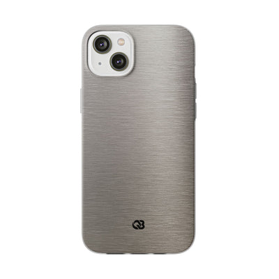 Grey Lite Phone Case for iPhone - Brushed Nickel Linen